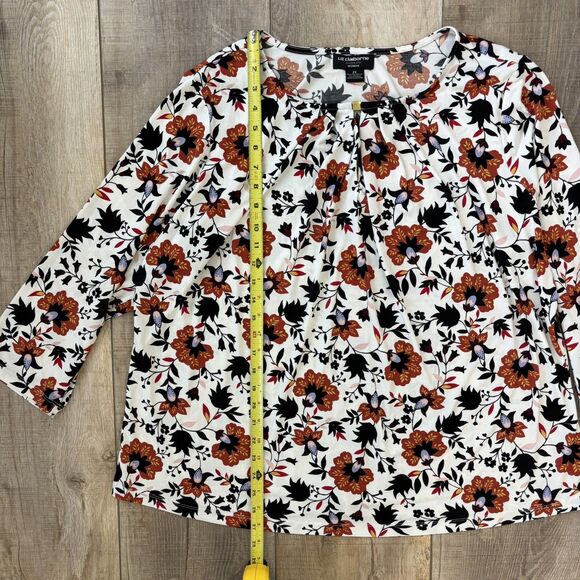 Liz Claiborne Career Womens Floral Blouse Size 2X Stretch Lightweight Office - Picture 8 of 10